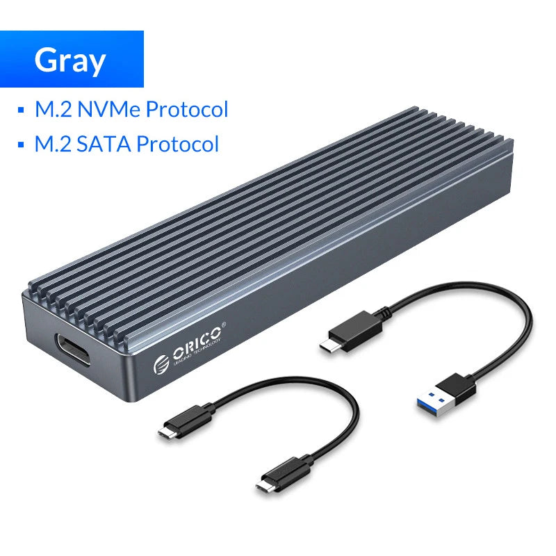 ORICO M2 NVMe Case 10Gbps M.2 to USB Type C 3.1 SSD Adapter for NVME PCIE M-key SSD Disk Box Aluminum Alloy M.2 SSD Case