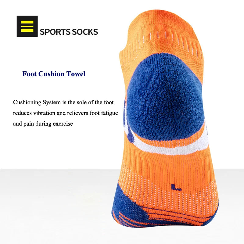 WRELS 1/2/3 Pairs Athletic Socks Cushioned Ankle Socks Men Women Arch Support Running Cycling Sports Low Cut Compression Socks