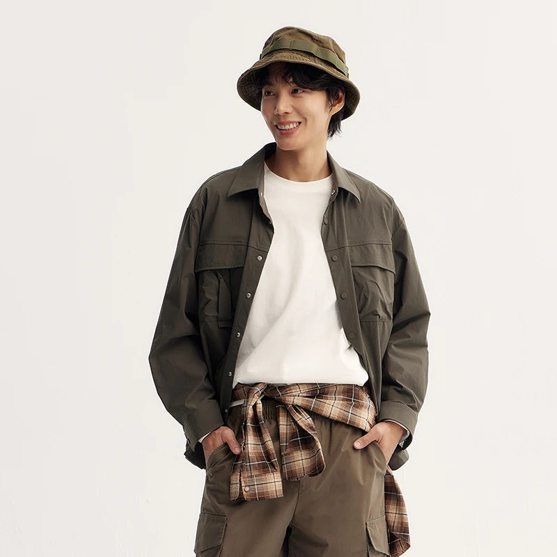 Semir Workwear Shirt Long Sleeve Plain Collar Loose Fit Unisex 2025 Autumn Casual Fashion Comfortable Stylish Top