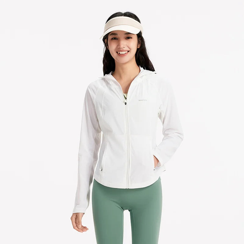 Semir Women Jacket UV Protection Cool Feeling Breathable Moisture Wicking High Elastic Slim Raglan Sleeve Hiking Outdoor Top 202