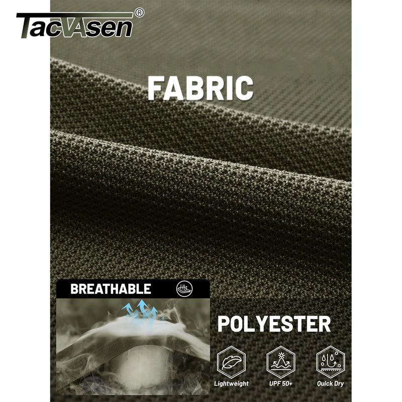 TACVASEN Lightweight UPF 50+ Polo Shirts Mens Summer Quick Dry SPF Performance Polo Tee Short Sleeve Sun Work Golf Fishing Tops