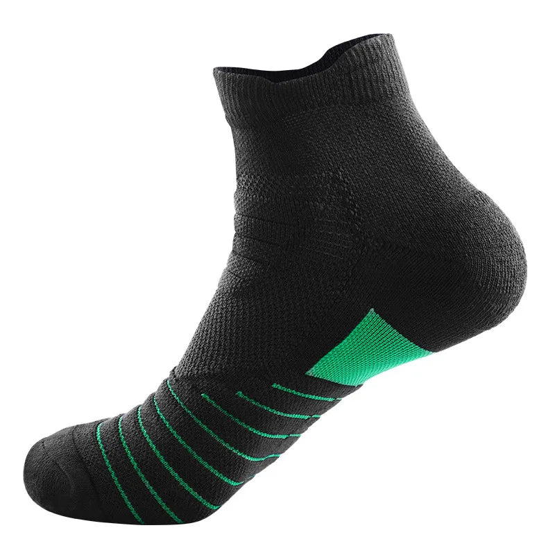 WRELS 1/2/3 Pairs Athletic Ankle Socks Cushioned Moisture Wicking No Show Socks Seamless Non‑Slip Breathable Running Sports Sock