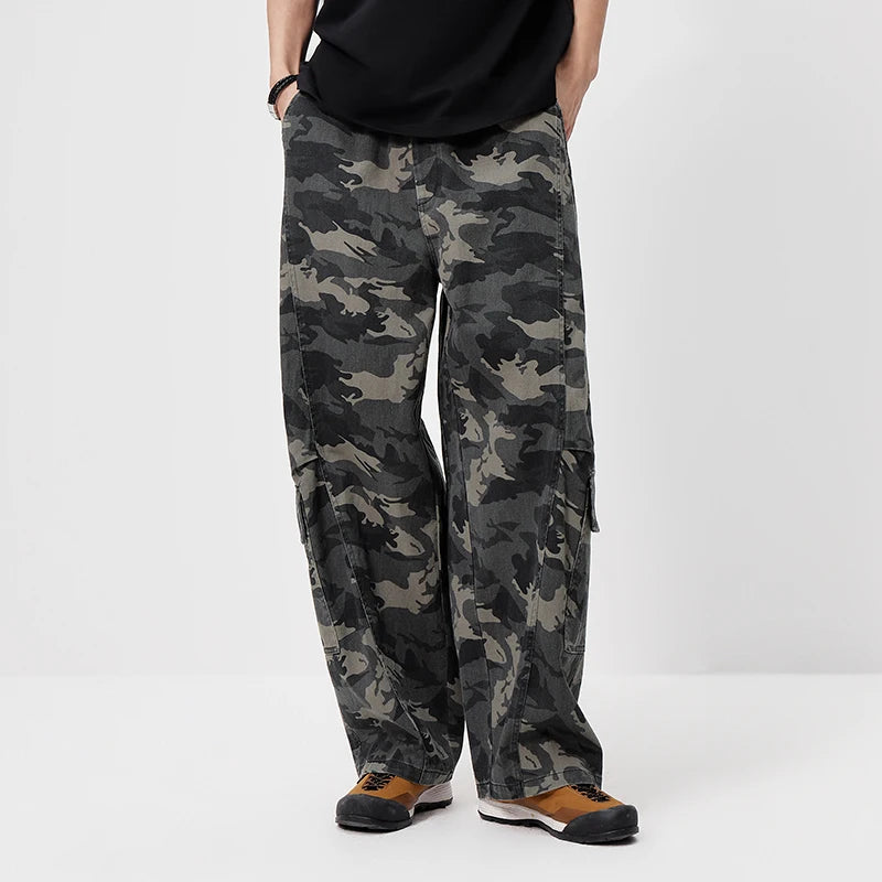 Semir Men Pants Camouflage 2026 Elastic Waist Loose Fit Straight Urban Casual Everyday Style Soft Comfortable Daily Wear Trendy