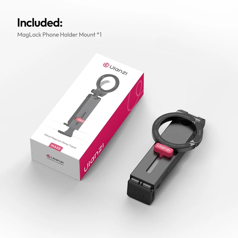 Ulanzi MA88 MagLock ជើងទ្រទូរស័ព្ទ 360° អាចលៃតម្រូវបាន Magsafe ជើងទ្រទូរស័ព្ទ សម្រាប់ Iphone 16 15 Vlog Live