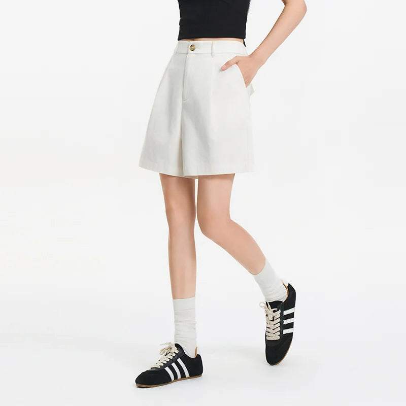Semir Womens Shorts 2026 Pleated Semi Elastic Waist Loose Slim Fit Versatile Casual Fashion