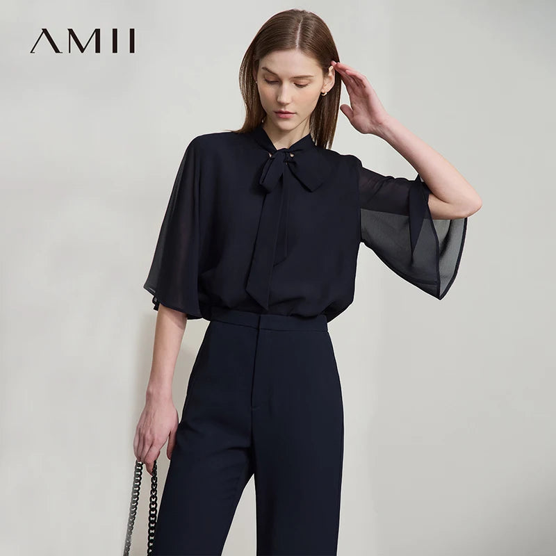 អាវ Amii កអាវបែប Minimalism សម្រាប់ស្ត្រី ឆ្នាំ២០២៦ រដូវក្តៅ ដៃអាវវែង រលុង ឆើតឆាយ ងាយស្រួលធ្វើដំណើរ លេខ ១២៥២២០៨៧