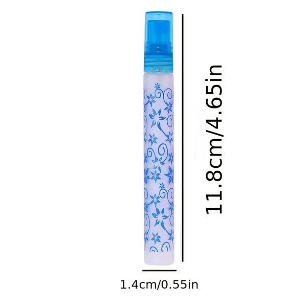 3pcs 10ml Exquisite Frosted Printed Spray Bottles,Portable Travel Perfume Atomizer Bottles,Travel Essential, Random color.