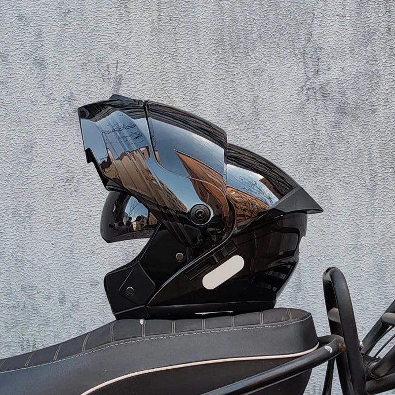 ORZ DOT Certification ORZ Motorcycle Helmet Double Lens Cross Section Helmet Safety Modular Flip Helm Unisex Helmet With Visor