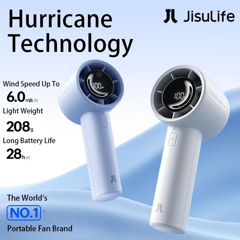 JISULIFE New Arrival Portable Handheld Mini Fan Life10s, 5000mAh Battery Long Lasting Power, 5 Wind Speeds, Summer Essential