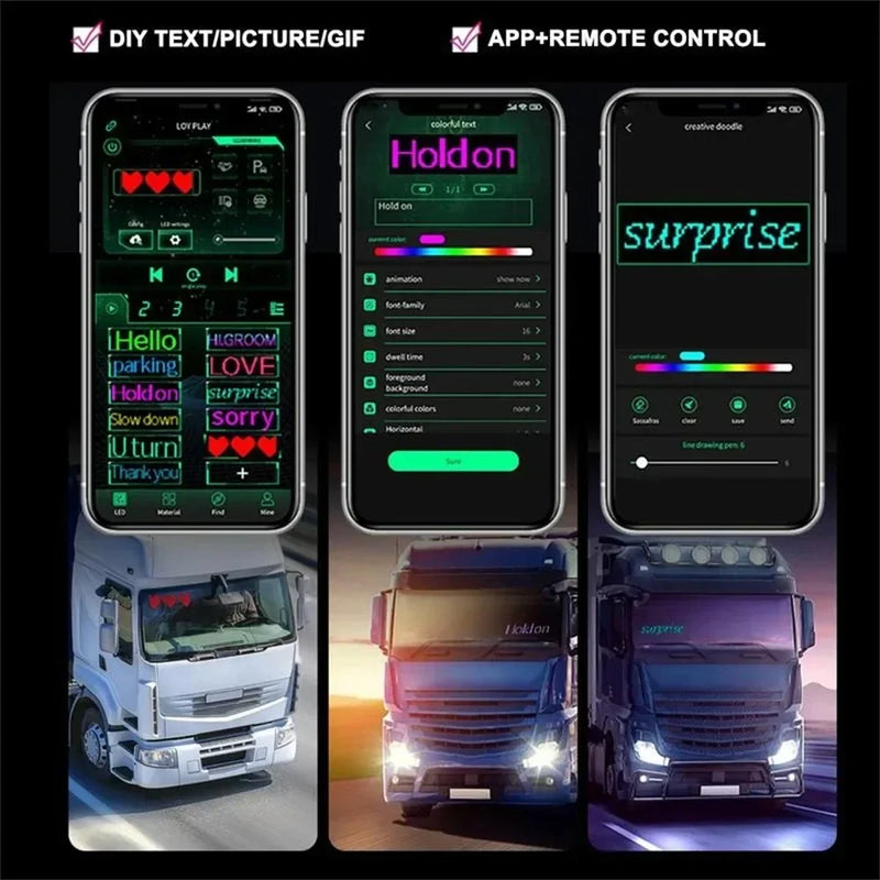 Flexible Screen LED Car Windshield Eyes LED Matrix Pixel Panel Display Plug-in DIY App Text Animation for The Car Windshield