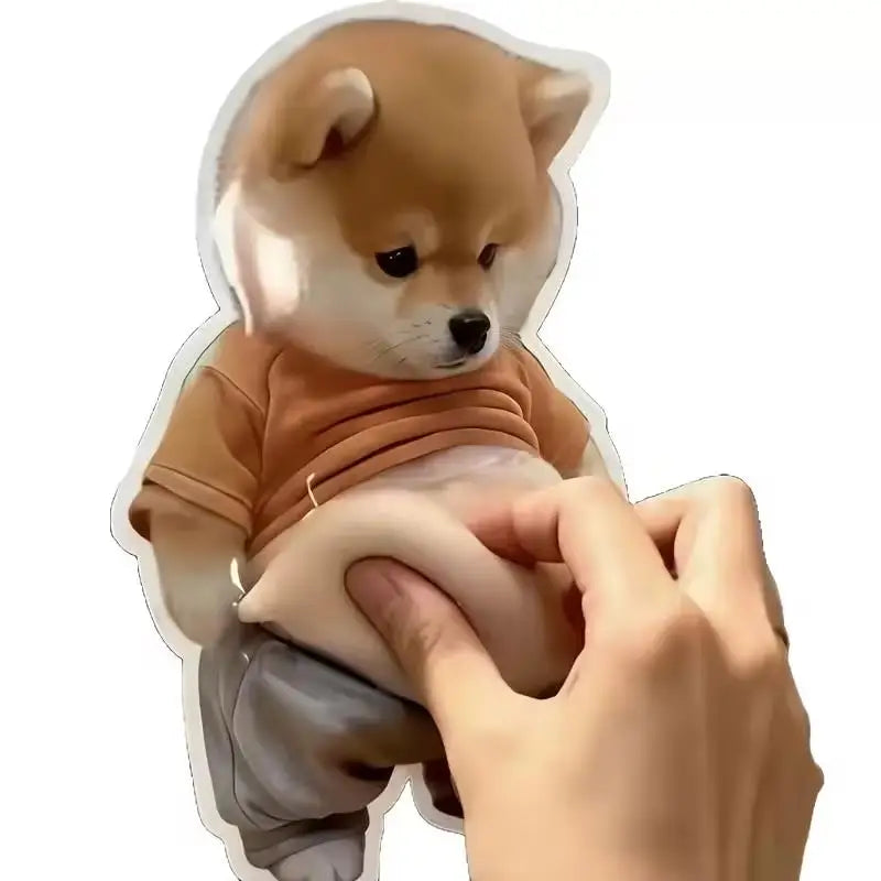 2-Pack 3D Shiba Inu Stickers, Self-Adhesive Decals for Phone, Laptop, Car, Gift for Pet Lovers
