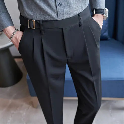 2026 New Black Mens Suit Trouser, Fashion Casual Pants, Blue Khaki White Pantalones Hombre 28-36 Male Pant
