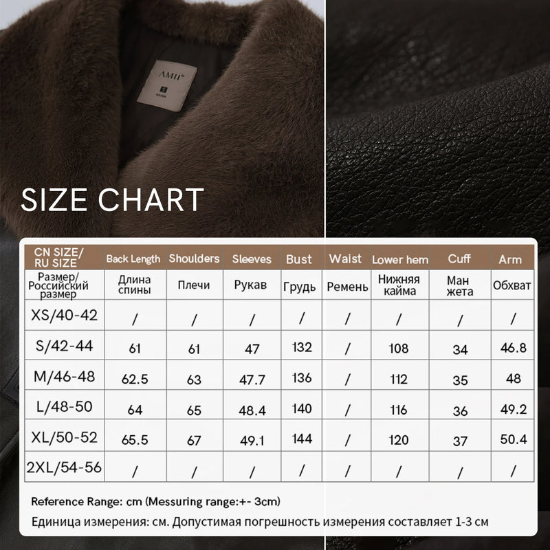 Amii Faux Leather Shearling Collar Jacket Biker Oversized Warm Commuter Minimalist Dark Winter 2026 Women's coat 12644005