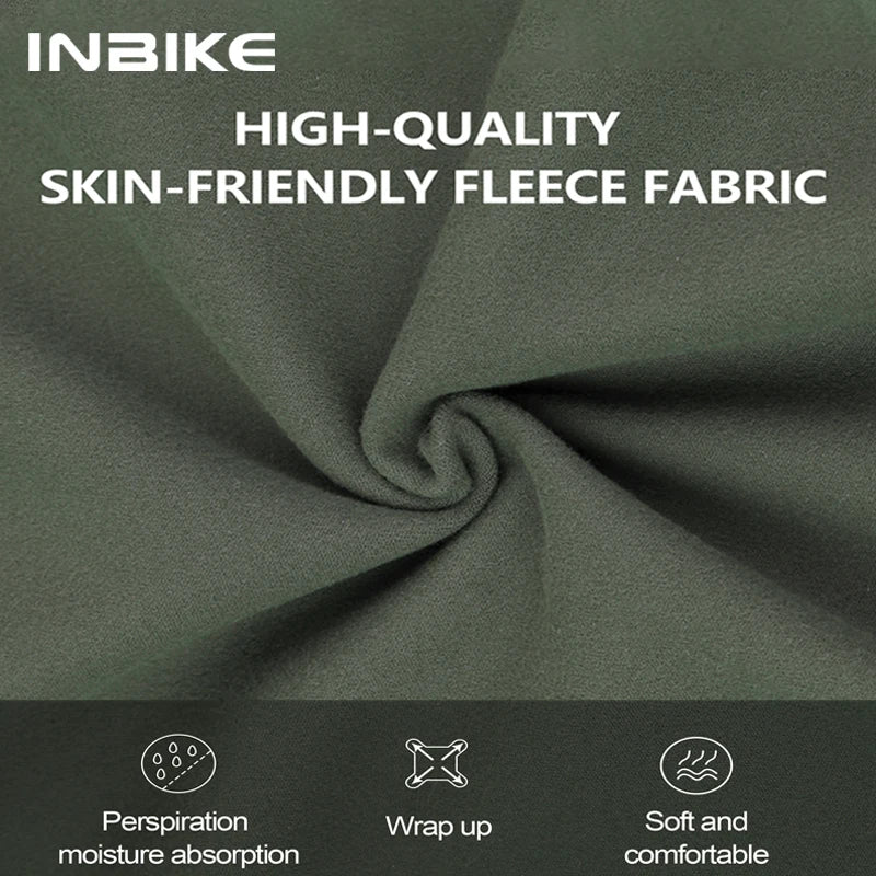 INIBKE Long Sleeved Men's Cycling Jersey Winter Fleece Bicycle Jersey Bike Riding Clothing Reflective Full Zipper 3 Rear Pockets