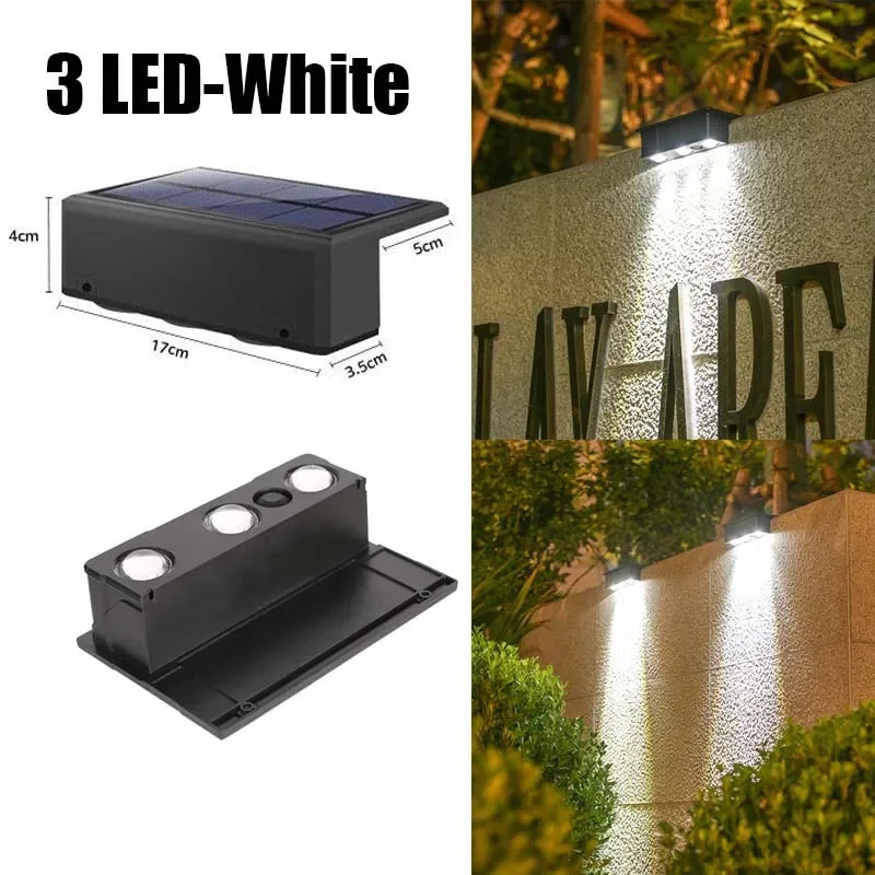 1/2/6 Pcs Outdoor Solar Wall Light Waterproof Fence Lamp Ultra Strong Spotlight Illumination for Garden Fence or Exterior Wall