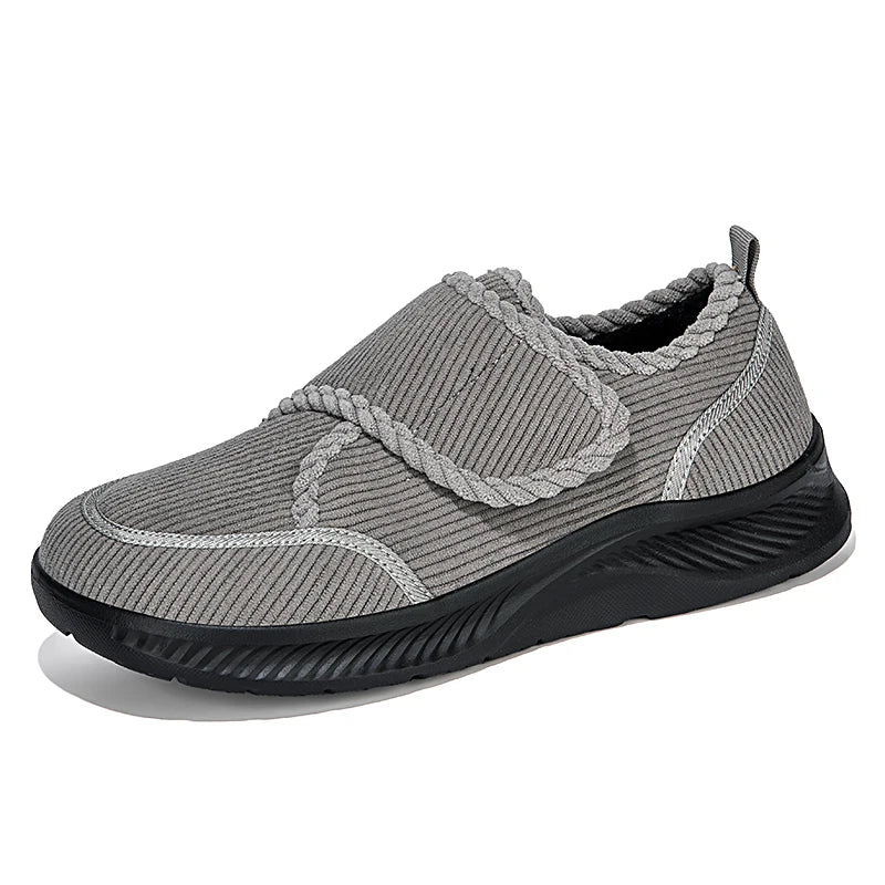 Winter Fur-lined Wide Toe Box Diabetic Shoes for Men Women Adjustable Walking Sneakers Orthopedics Swollen Foot Pain Relief