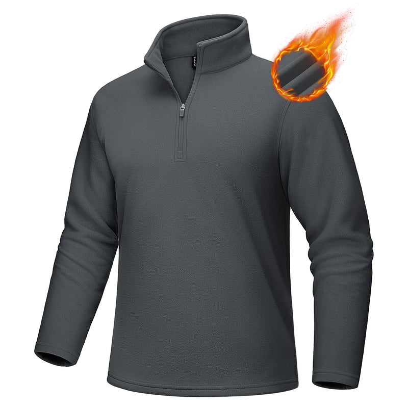TACVASEN 1/4 Zipper T-shirts Men's Long Sleeve Turtleneck Fleece Spring Autumn Casual Warm Tops Athletic Running Spoorts Shirt