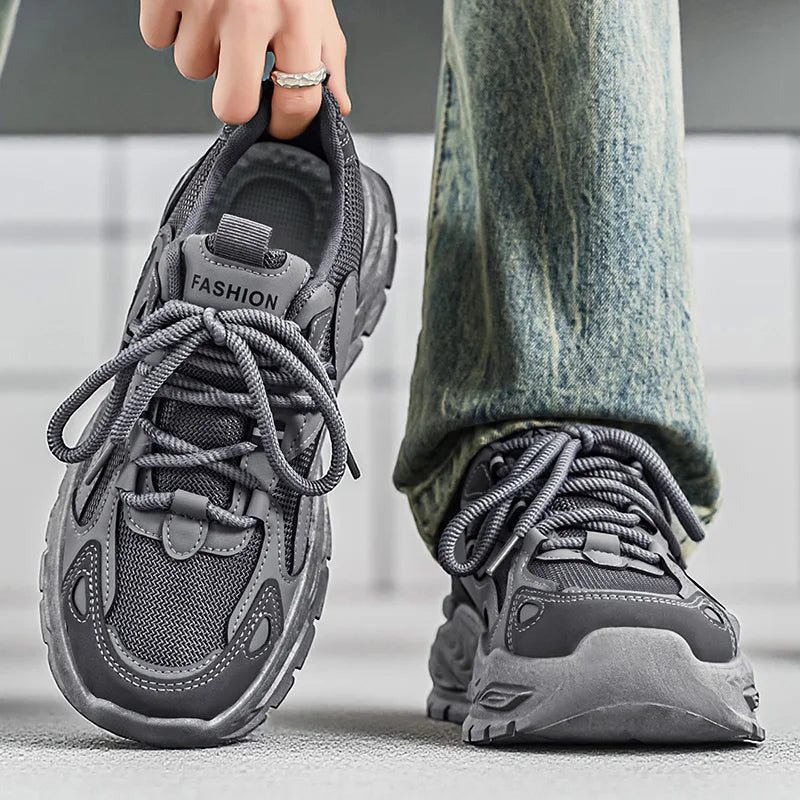 Chunky sneakers four seasons breathable lightweight comfort outdoor running shoes fashion students soft sole casual sports shoes