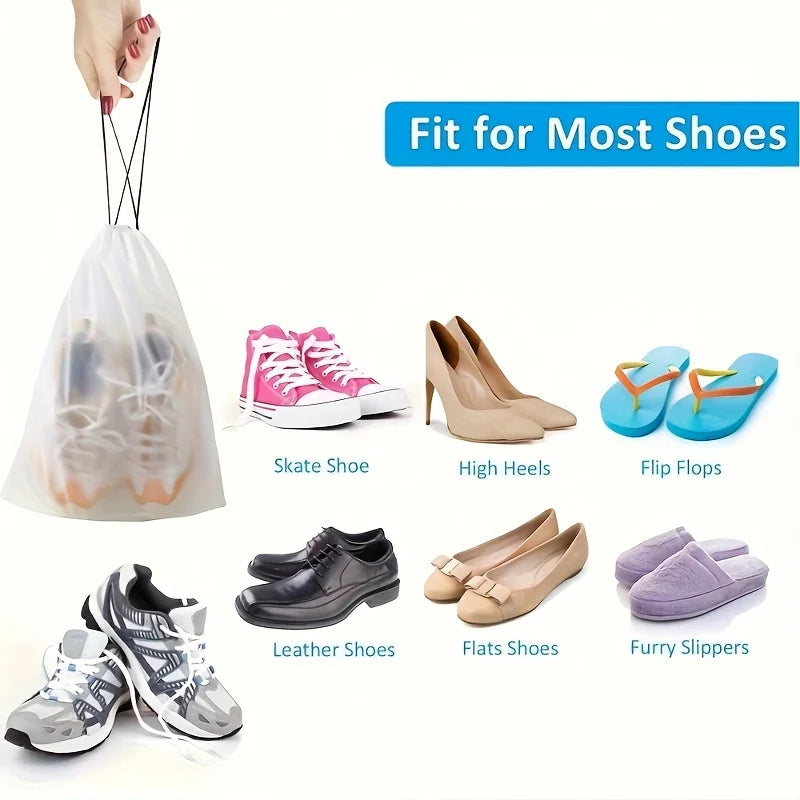 5/10/20pcs Travel Shoe Storage Set Portable, High-Quality, Transparent Organizer Bags for Easy Packing