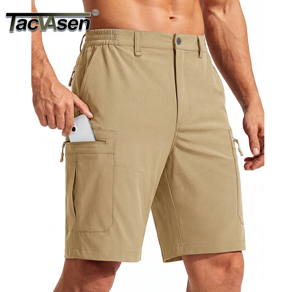 TACVASEN Men's Hiking Cargo Shorts 9" Quick Dry Lightweight Water Resistant Nylon Shorts Summer Casual Golf Work with 5 Pockets