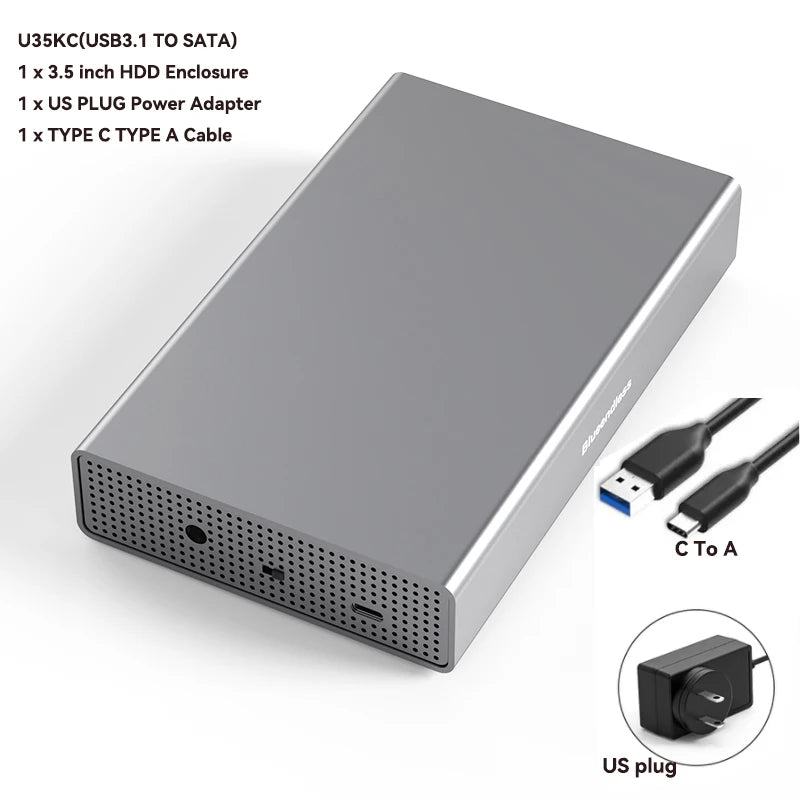 ប្រអប់ Blueendless ទំហំ 3.5 អ៊ីញ សម្រាប់ភ្ជាប់ថាសរឹងខាងក្រៅ SATA ទៅ USB 3.0 សម្រាប់ថាស SSD ទំហំ 2.5 អ៊ីញ និង 3.5 អ៊ីញ សម្រាប់កុំព្យូទ័រ