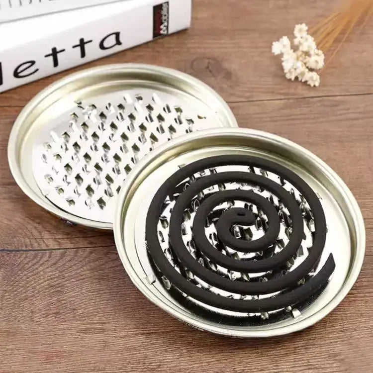 Portable Serrated Mosquito Coil Tray with Lid Ash Tray Mosquito Coil Holder Box for Outdoor Picnic Travel Camping