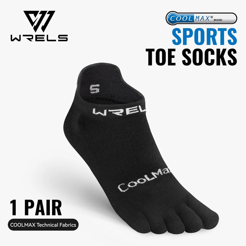 WRELS 1/2/3pairs COOLMAX Five Finger Socks Athletic Breathable Compression Running Hiking No Show Quick Dry Toe Socks Men Women