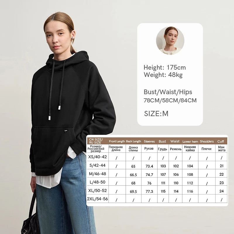 Amii Hooded Sweatshirts 2026 Winter New Loose Micro-elastic Long Sleeve Women's Hoodie Warm Versatile Sweatshirt Woman 12544111
