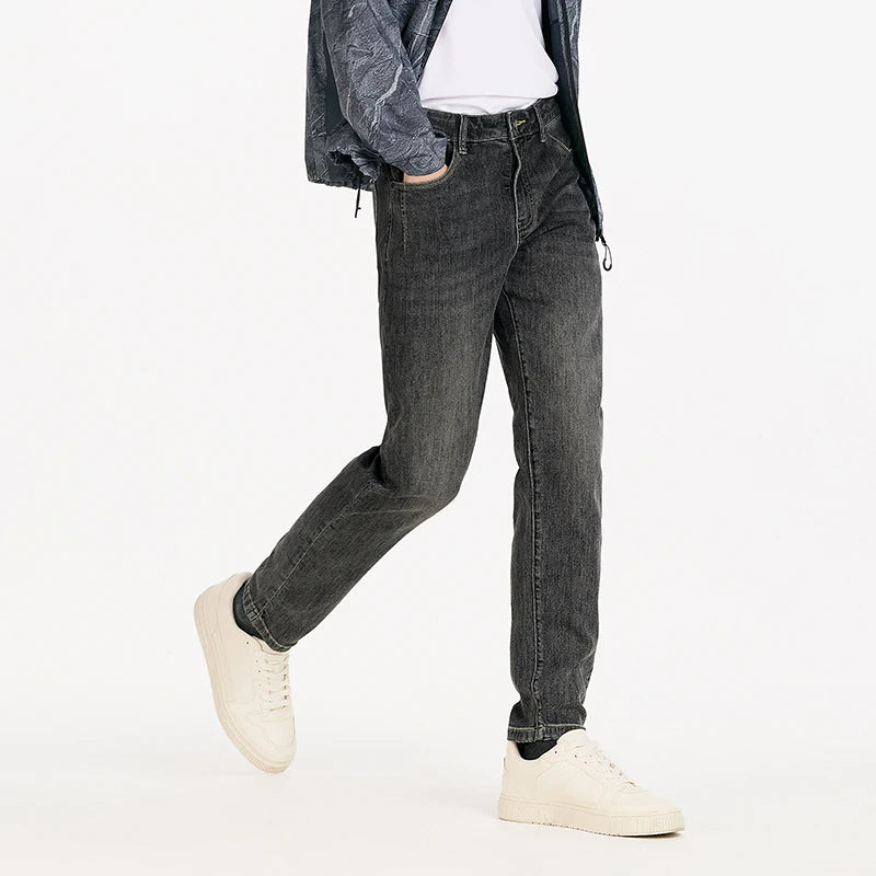 Semir Men Jeans Vintage Washed Elastic Cotton Soft Slim Leg Versatile Fashion 2026 Casual Daily Street Wear