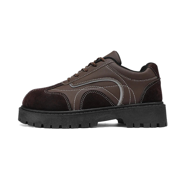 Men's Thick sole big head casual shoes four season breathable light soft-sole anti-slip outdoor walking shoes comfort board shoe