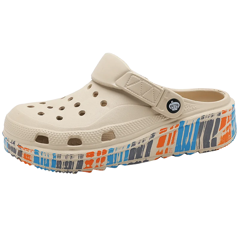 Summer new Eva Breathable lightweight men's Casual Slip on Beach slipper Waterproof Garden Shoes outdoor hollow walking slippers