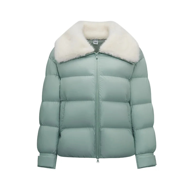 Semir Women Down Jacket Plush Collar 90 Percent Down Fill Water Repellent Minimal Design Minimal Style Puffer 2026 New