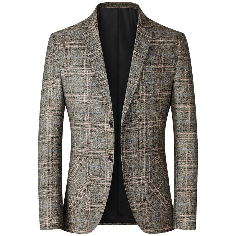 2026 New Men's Red Suit Jacket, Asian Size Blue Slim Coat, Gray Yellow Blazers, M-4XL