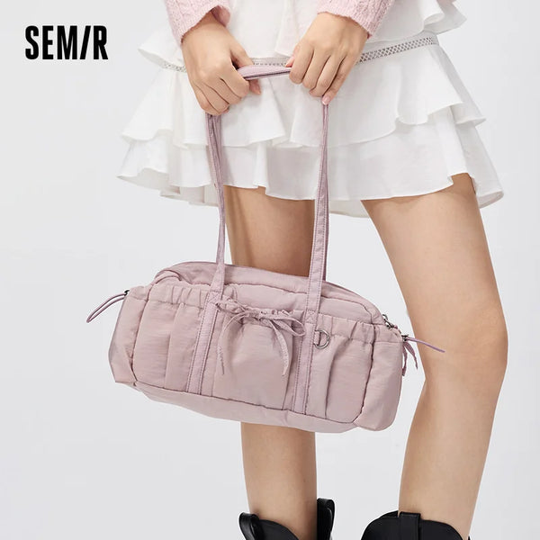 កាបូបស្ពាយស្ត្រី Semir រាងស៊ីឡាំងទម្ងន់ស្រាល រចនាបថបូលក្លៀក កាបូបស្ពាយប្រចាំថ្ងៃបែបទីក្រុង ងាយស្រួលដាក់តាមខ្លួន ឆ្នាំ២០២៦