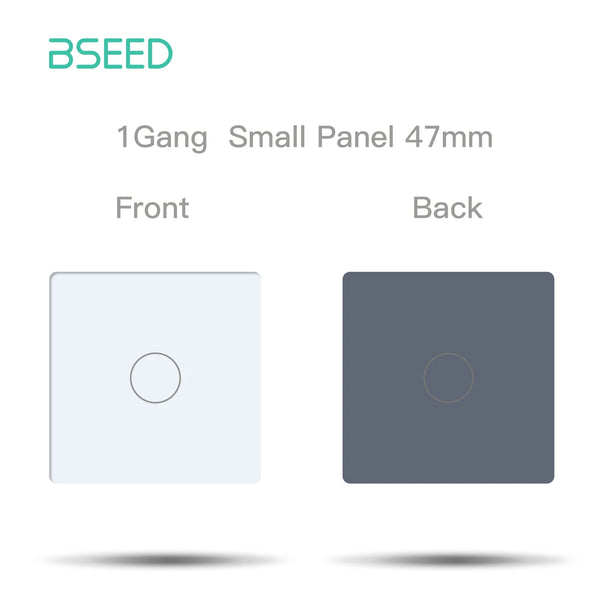 BSEED 1/2/3Gang កុងតាក់ប៉ះជញ្ជាំង បន្ទះកញ្ចក់តូច 47mm Dimmer បន្ទះគ្រីស្តាល់វាំងនន គ្រឿងបន្លាស់ DIY ផ្សំជាមួយស៊ុមកញ្ចក់