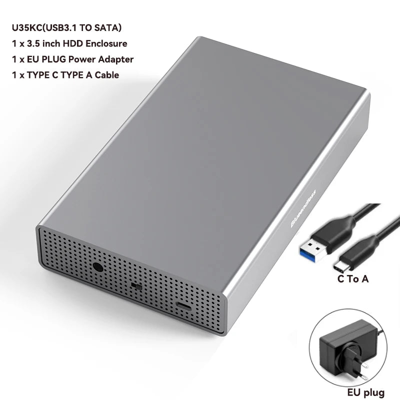 ប្រអប់ Blueendless ទំហំ 3.5 អ៊ីញ សម្រាប់ភ្ជាប់ថាសរឹងខាងក្រៅ SATA ទៅ USB 3.0 សម្រាប់ថាស SSD ទំហំ 2.5 អ៊ីញ និង 3.5 អ៊ីញ សម្រាប់កុំព្យូទ័រ