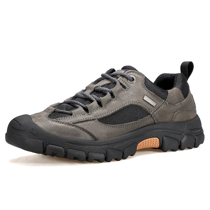 HUMTTO Hiking Shoes Men Genuine Leather Men's Sports Shoes Non-slip Winter Outdoor Safety Sneakers Breathable Trekking for Boots