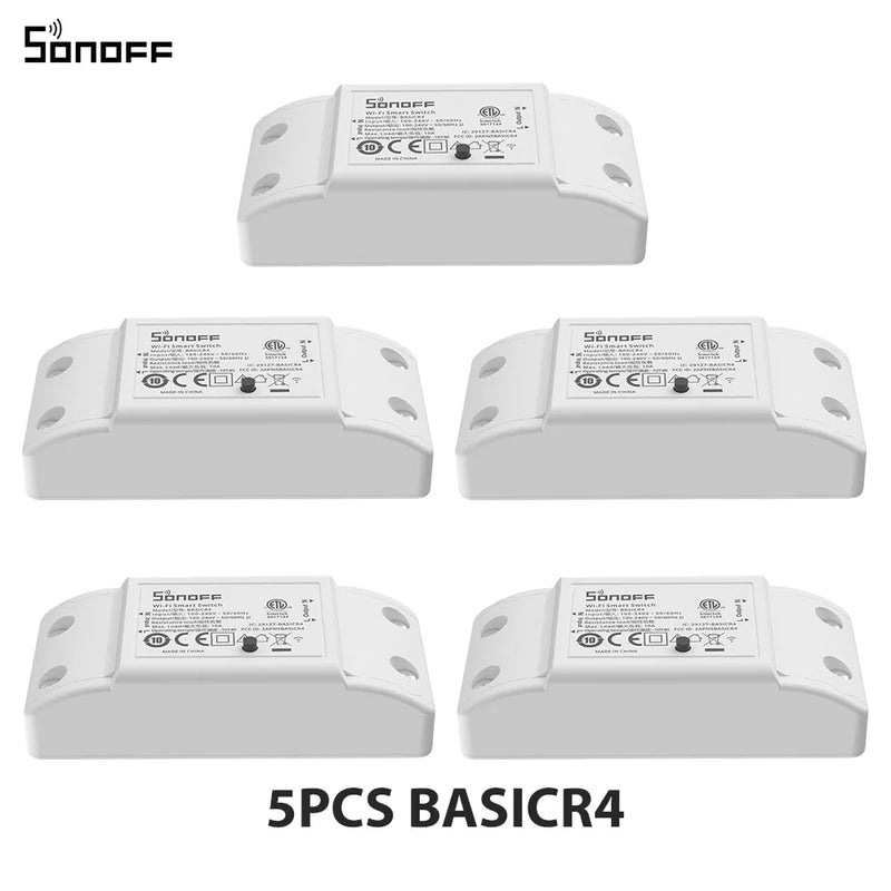 1-10PCS SONOFF BASICR4 WiFi Smart Switch ESP32 Magic Switch Mode Reliable Safe EWeLink Remote Control with S-MATE2 Alexa Google