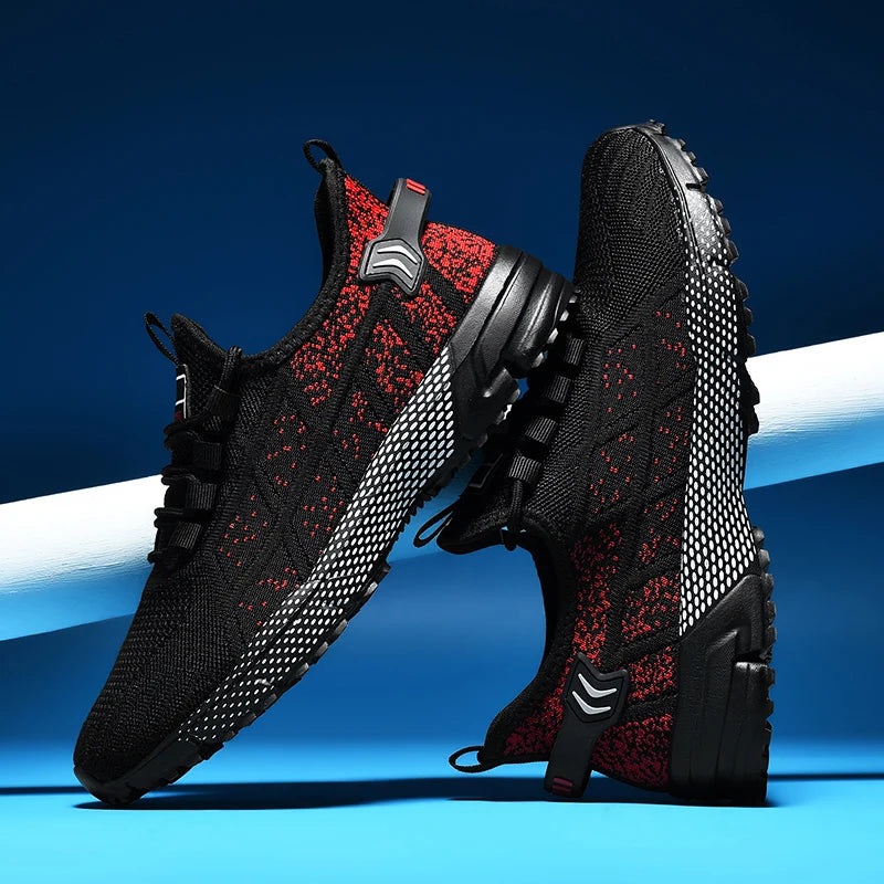 Men's plus size breathable casual sneakers spring summer mesh outdoor racing running shoes student lightweight speed sports shoe