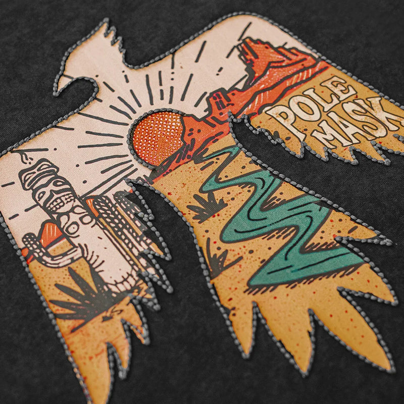 អាវយឺត Maden Vintage Style Thunderbird Print T-Shirt Men Summer Short Sleeve Pattern Heavy Stripe Navajo Crew Neck Tops Street Tops