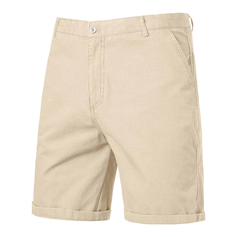 Breath Weave Male Knee Shorts Front Zip Closure Two Back Pockets Daily Office Semi Formal Casual Short Trousers