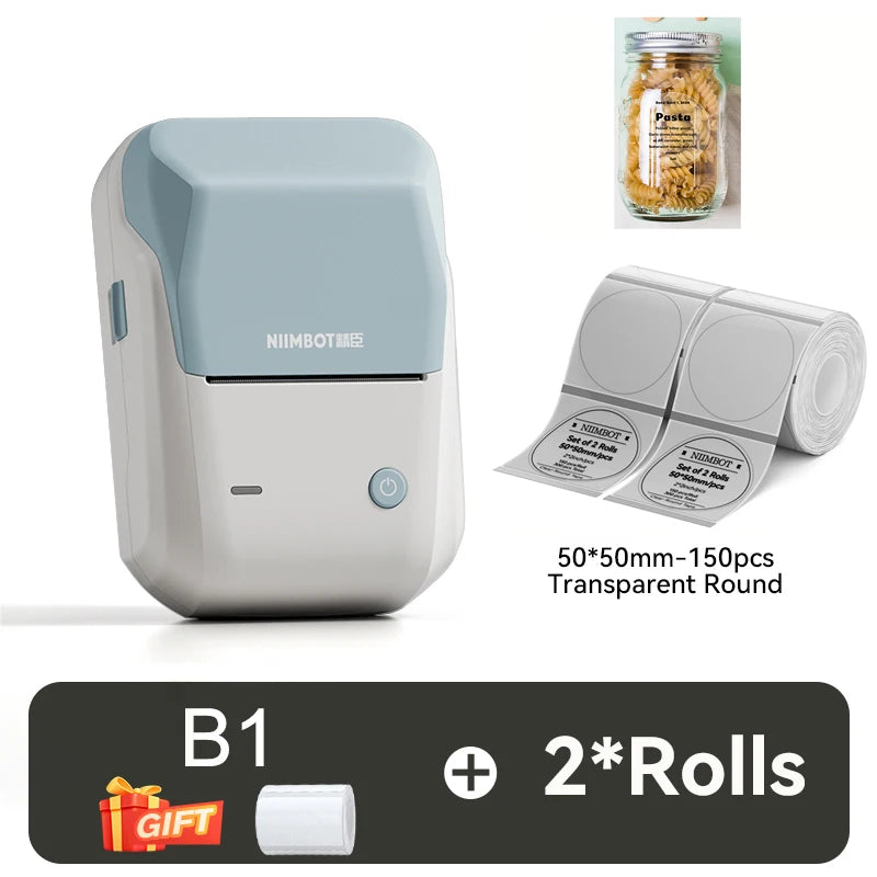 Niimbot B1 Thermal Printer Self-adhesive Food Stickers Bluetooth Label Maker Pocket Name Pirce Bacode Bussiness Labeling Machine