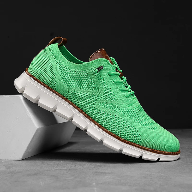 Men Flying Woven Brogue Dress Shoes Breathable Lightweight Business Casual Walking Sneakers for Men Extra Large Size EU 48 49 50