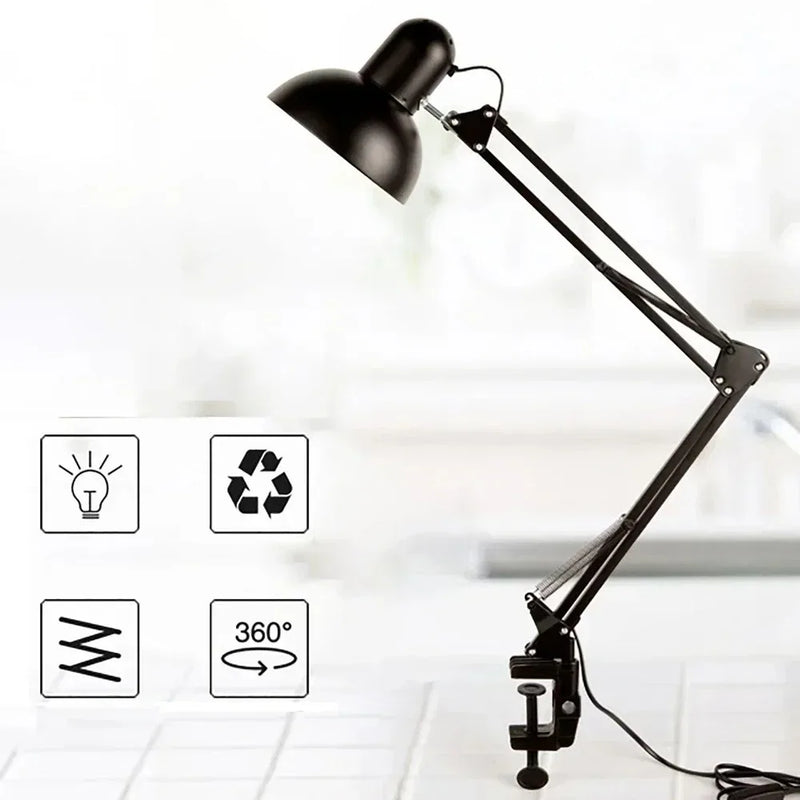 ចង្កៀងតុ LED ដែលអាចបត់បែនបាន ការិយាល័យនៅផ្ទះ ចង្កៀងតុទំនើប ចង្កៀងដែកស្ថាបត្យករ ចង្កៀងអានបត់បាន