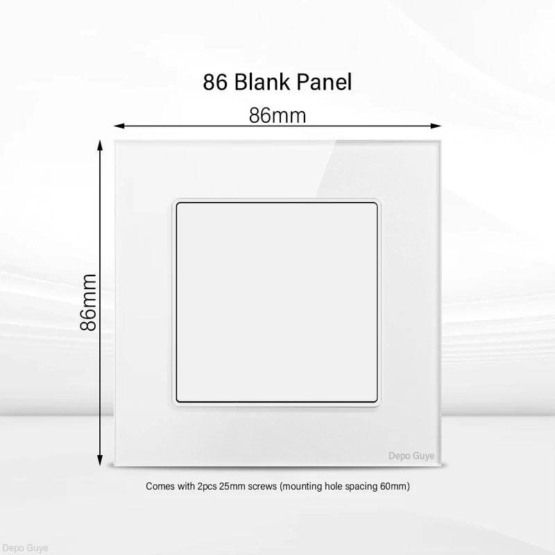 UK Standard 18W Type-C Fast Charging Universal Dual 3pin Power Outlet,White Tempered glass Wall light Switch Panel  For Home
