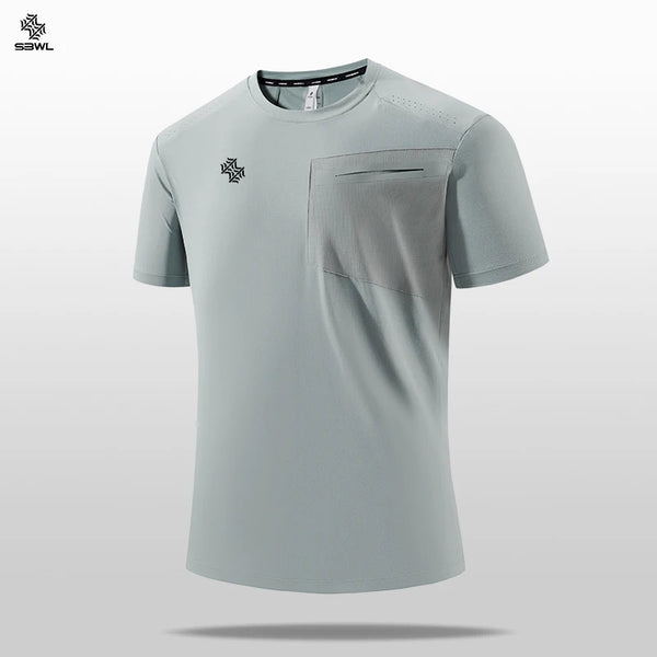 SBWL 2026 Summer Men's New Outdoor Running Fitness Quick Dry Sports T-Shirt High Quality Light Casual Short Sleeve Gym Tops Tees