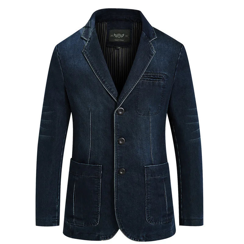 2026 New Men's Khaki Long-Sleeve Jacket, Green Single-Breasted Lapel Coat, Black or Blue Overcoat Available.