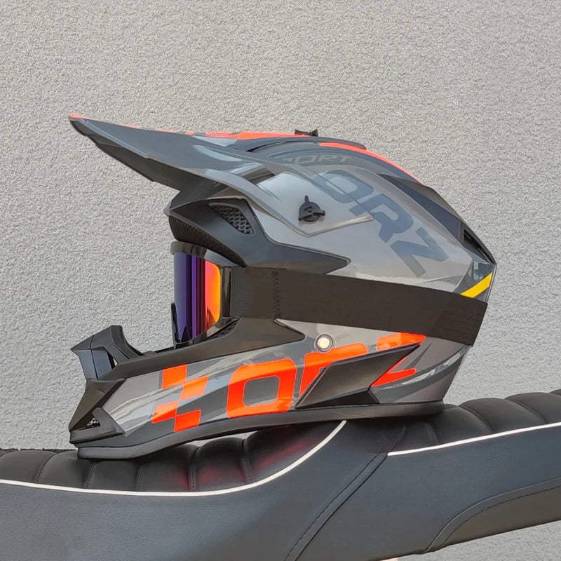 DOT Approved Motocross Helmet Full Face Dirt Bike Offroad Helmet Adjustable Sun Visor for ATV Quad Mountain Bike