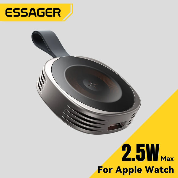 ឆ្នាំងសាកឥតខ្សែម៉ាញេទិក Essager សម្រាប់ iWatch 8 7 6 5 4 3 2 SE ចល័ត USB ប្រភេទ C ឆ្នាំងសាកម៉ាញេទិកលឿនសម្រាប់ iWatch Ultra