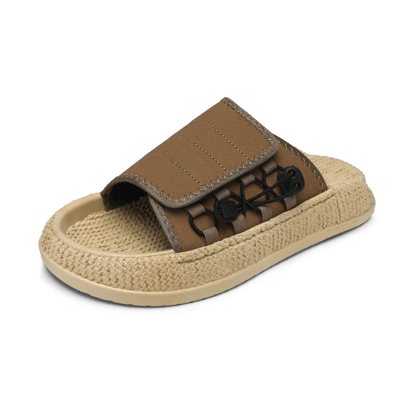 Men's slip on casual slippers summer breathable lightweight outdoor beach shoe soft sole non slip comfort youth fashion slippers